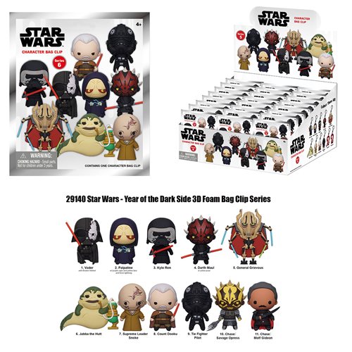 Star Wars Dark Side Series 5 3D Foam Bag Clip – Grotto Treasures