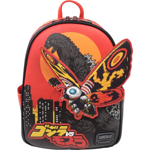 ゴジラ GODZILLA シン モスラ トートバッグ リュック ぬいぐるみ Loungefly Toho Godzilla vs. Mothra Mid-Size Backpack – Grotto