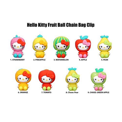 Hello Kitty Fruit 3D Foam Bag Clip