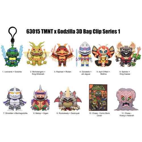 Teenage Mutant Ninja Turtles x Godzilla Series 1 3D Foam Bag Clip