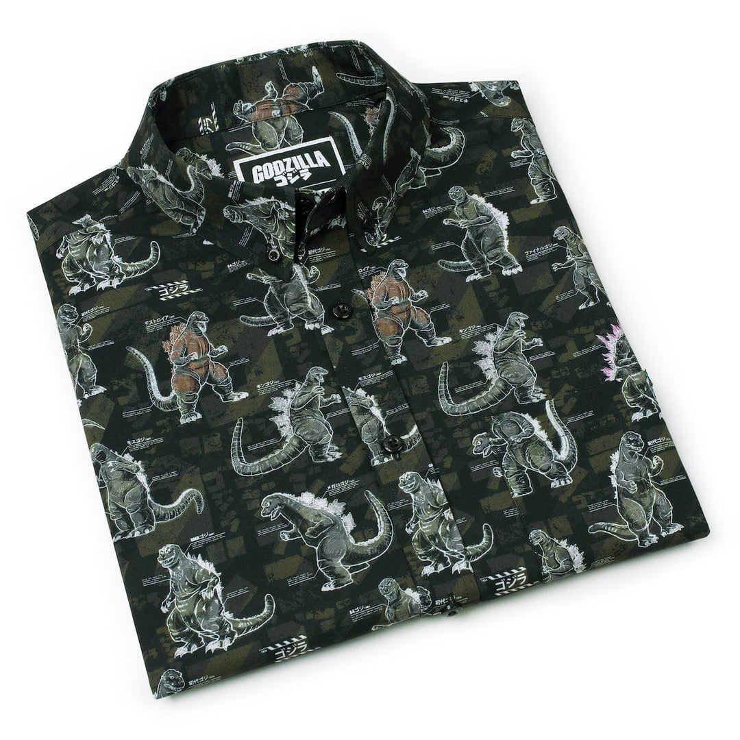 godzilla dress shirt King of Monsters Men's Panel Shirt