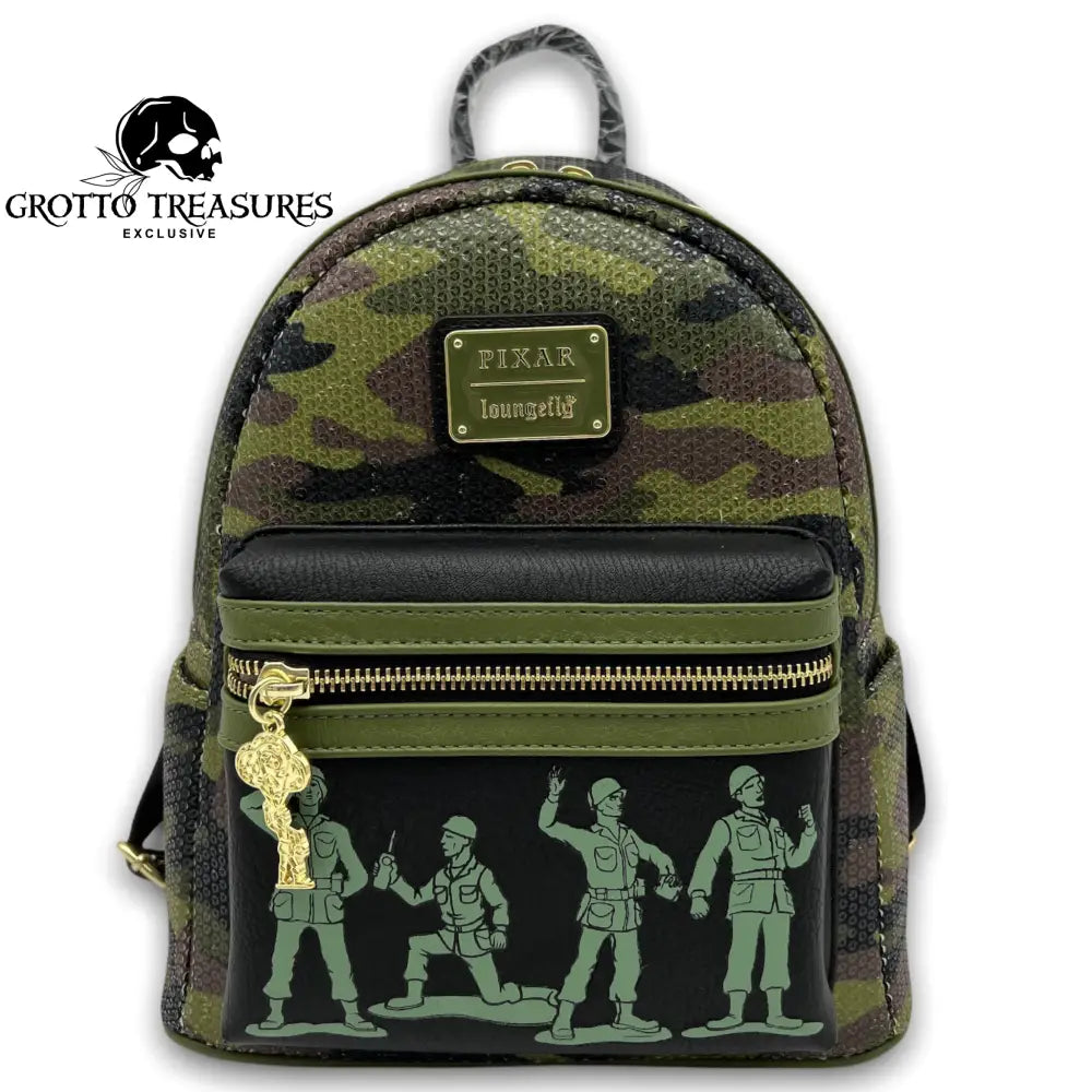 Grotto Treasures Exclusive - Disney Pixar Toy Story Army Men Sequin Mini Backpack