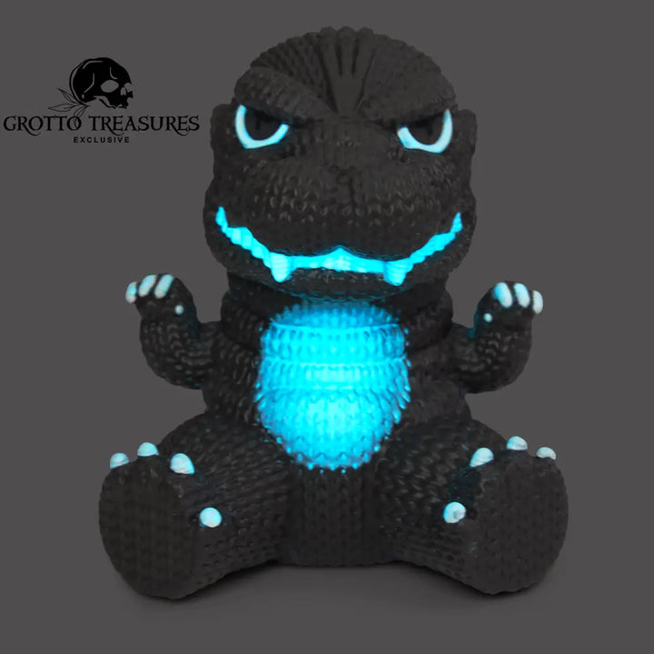 Grotto Treasures Exclusive - Handmade By Robots Godzilla Blue Glow In The Dark Vinyl Figure