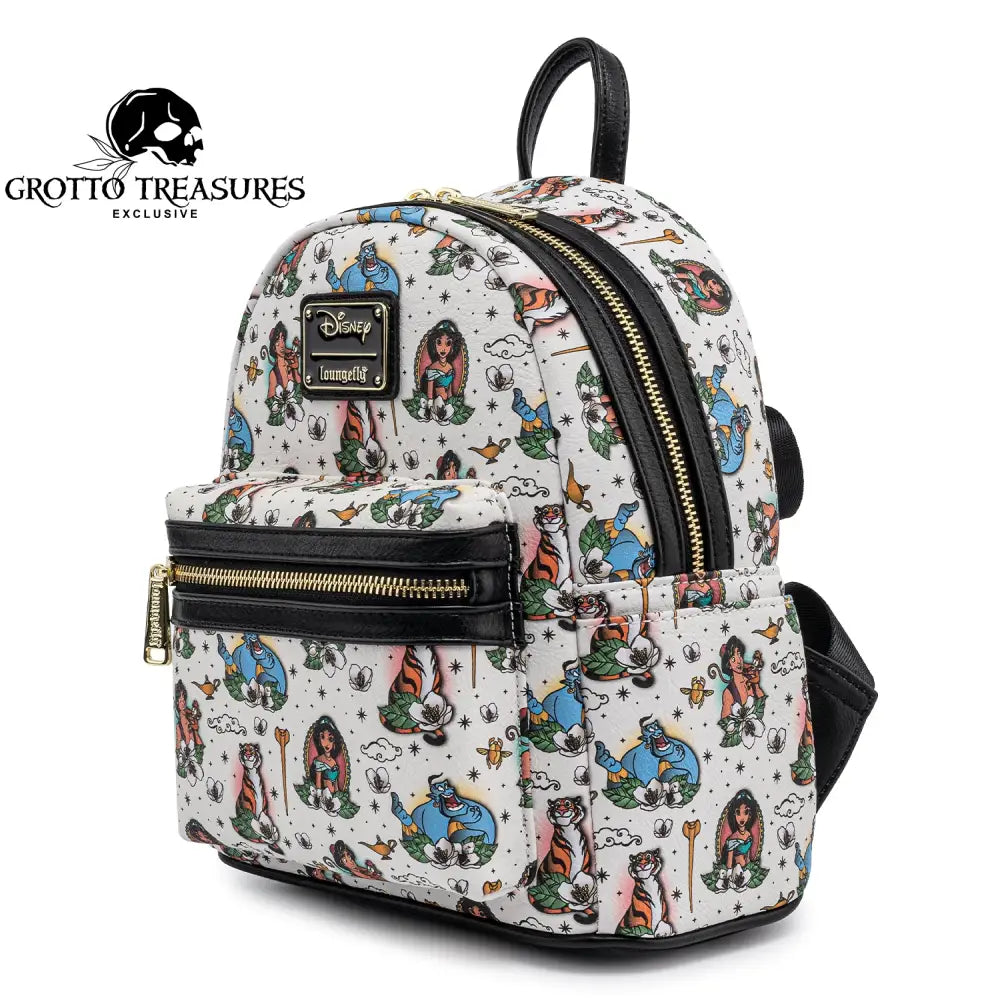 Grotto Treasures Exclusive - Loungefly Disney Aladdin Tattoo Aop Mini Backpack