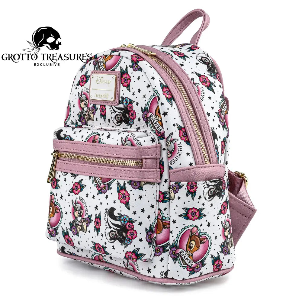 Grotto Treasures Exclusive - Loungefly Disney Bambi Tattoo Print Mini Backpack