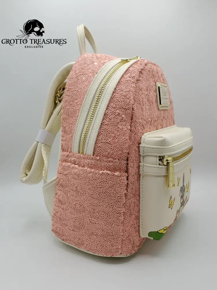 Grotto Treasures Exclusive - Loungefly Disney Bambi Thumper Pink Sequin Mini Backpack