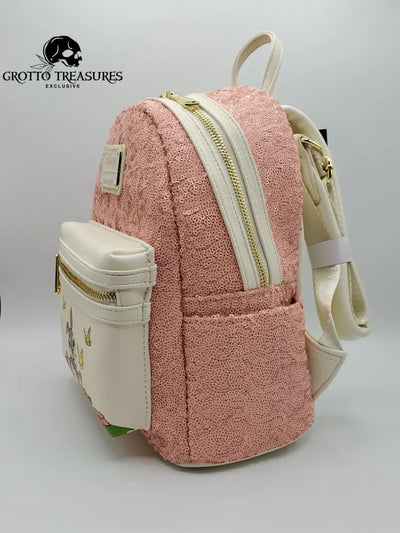 Grotto Treasures Exclusive - Loungefly Disney Bambi Thumper Pink Sequin Mini Backpack