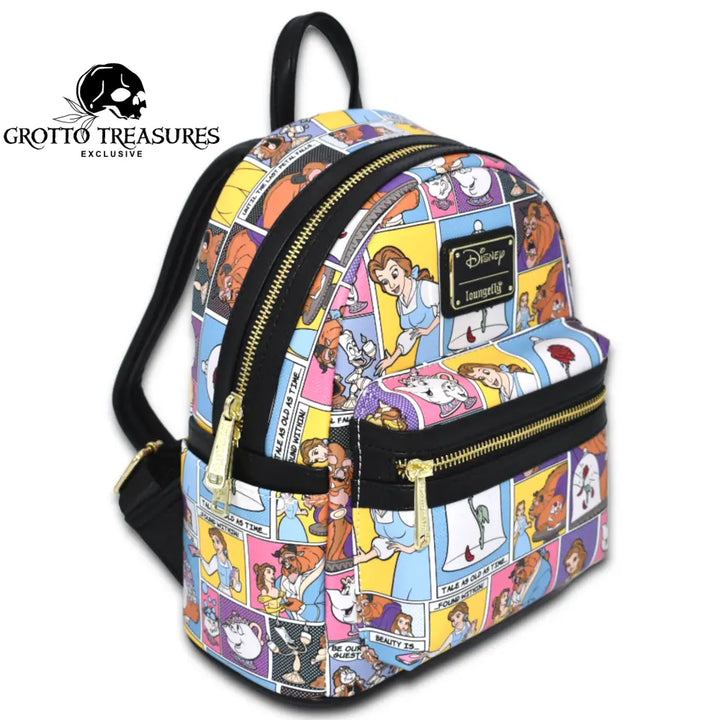 Grotto Treasures Exclusive - Disney Beauty & The Beast Comic Aop Mini Backpack