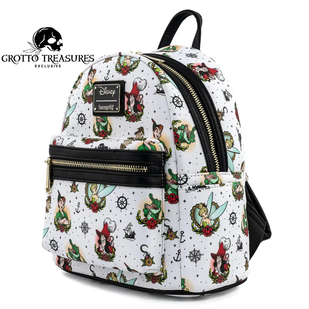 Grotto Treasures Exclusive - Loungefly Disney Peter Pan Tattoo Print Mini Backpack