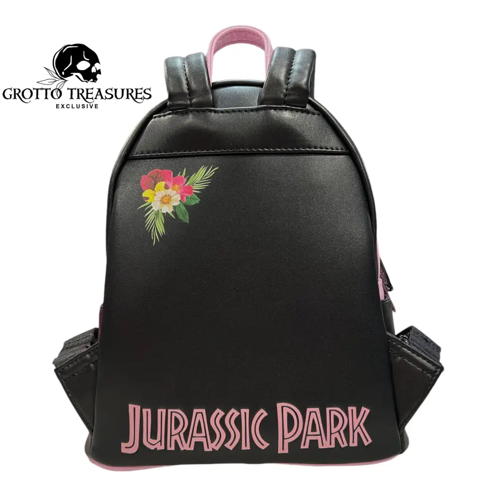 Grotto Treasures Exclusive - Loungefly Jurassic Park Sequin Pink Floral Mini Backpack