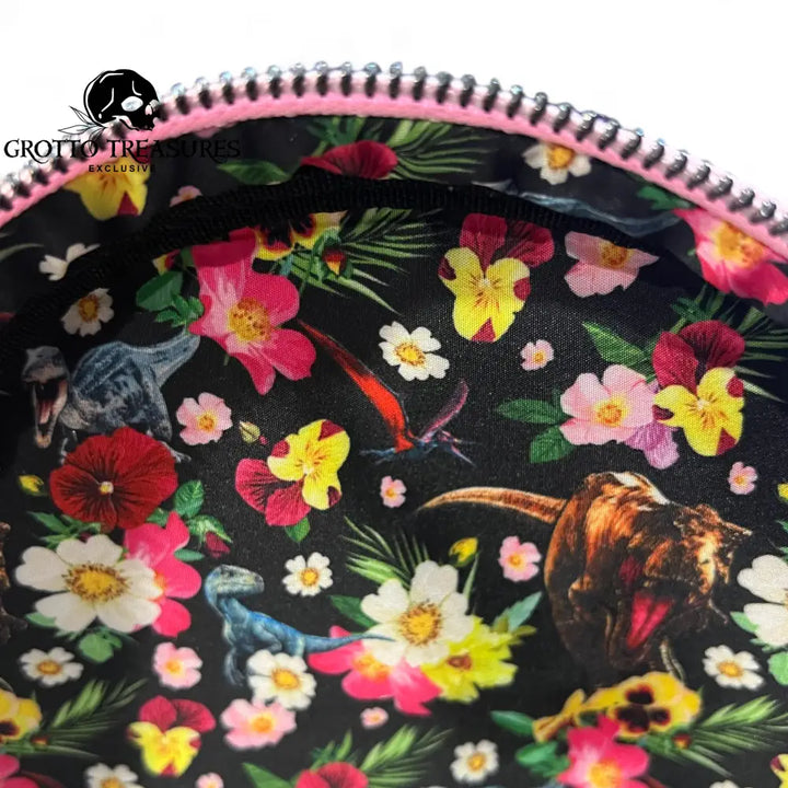 Grotto Treasures Exclusive - Loungefly Jurassic Park Sequin Pink Floral Mini Backpack