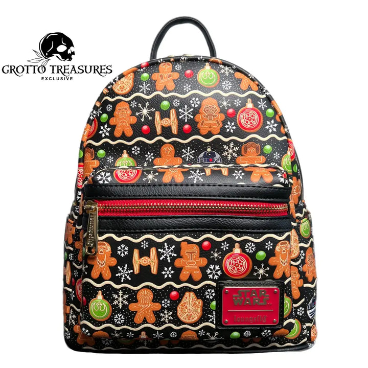 Grotto Treasures Exclusive - Loungefly Star Wars Gingerbread Aop Mini Backpack