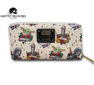 Grotto Treasures Exclusive - Loungefly Star Wars Mandalorian Tattoo Aop Wallet