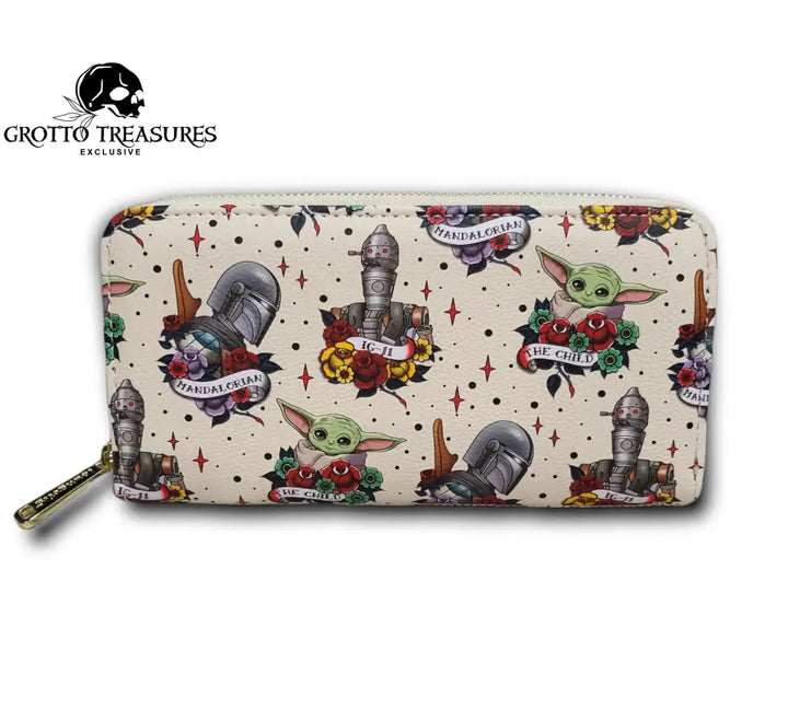 Grotto Treasures Exclusive - Loungefly Star Wars Mandalorian Tattoo Aop Wallet