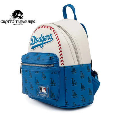 Grotto Treasures Exclusive - Mlb Los Angeles Dodgers Baseball Seam Stitch Mini Backpack