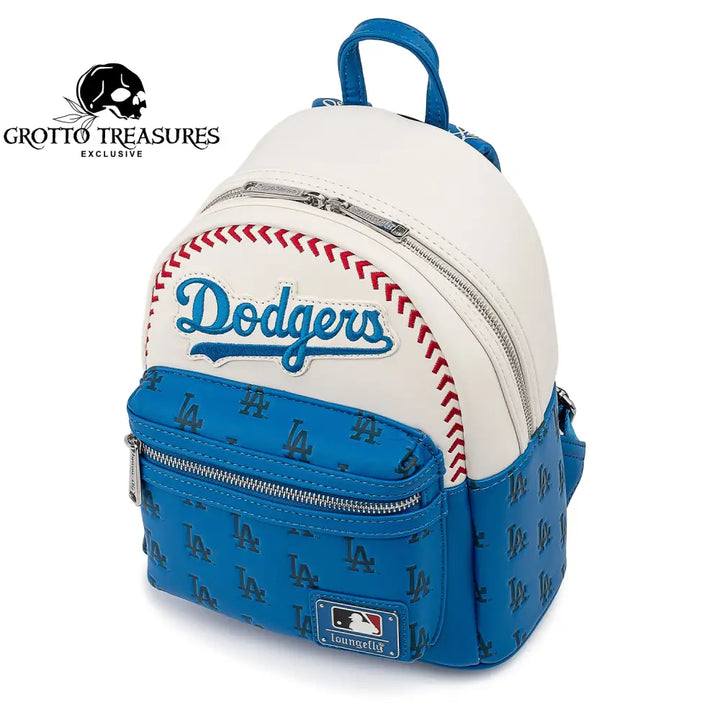 Grotto Treasures Exclusive - Mlb Los Angeles Dodgers Baseball Seam Stitch Mini Backpack