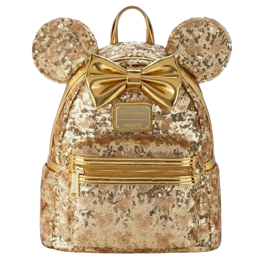 Loungefly Disney Parks Minnie Mouse Gold Hidden Mickey Mini Backpack