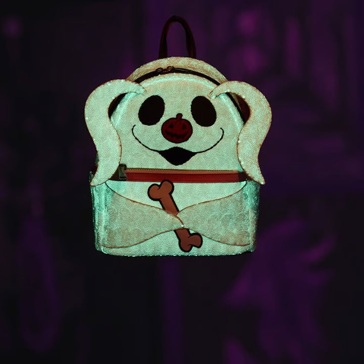 Loungefly Disney The Nightmare Before Christmas Zero Sequin Cosplay Glow in the Dark Mini Backpack