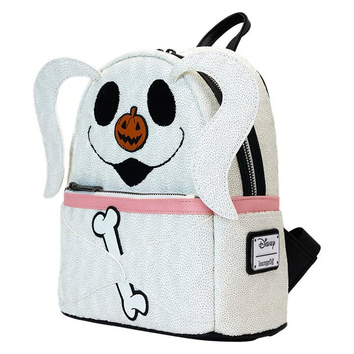 Loungefly Disney The Nightmare Before Christmas Zero Sequin Cosplay Glow in the Dark Mini Backpack