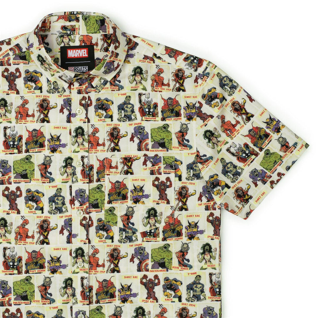 marvel dress shirts Ghost Rider All Over Comic Print Button-Down Shirt