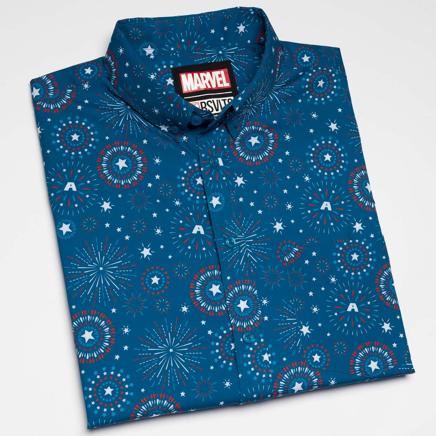 RSVLTS Marvel Captain America "Stars, Stripes, and Shield" - KUNUFLEX Short Sleeve Shirt