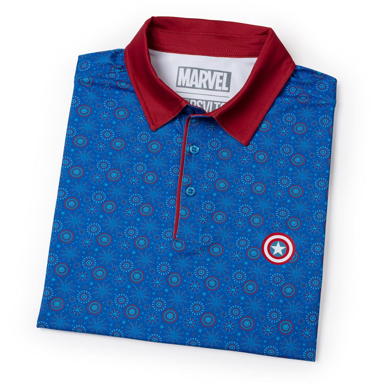 Marvel Captain America "Stars, Stripes, & Shields" - All Day Polo Shirt