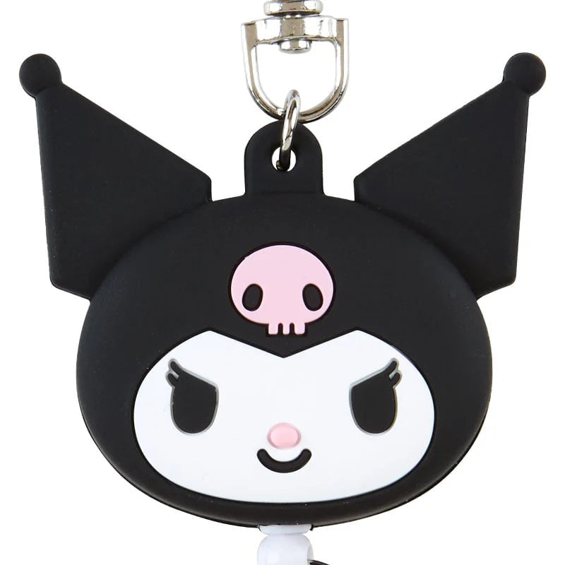 Sanrio Kuromi Bestie Face Badge Reel Keychain