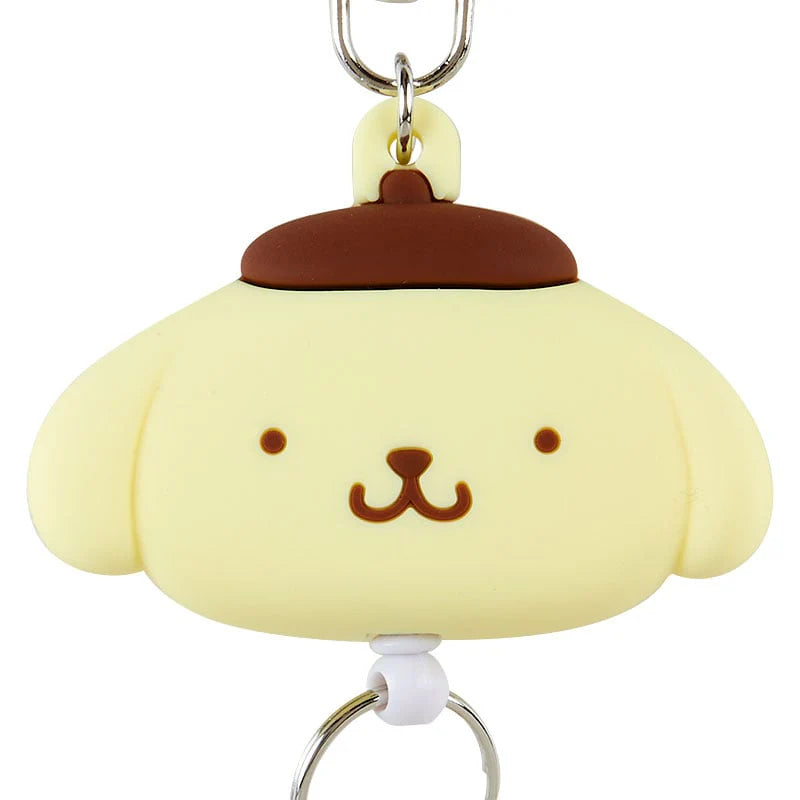 Sanrio Pompompurin Bestie Face Badge Reel Keychain