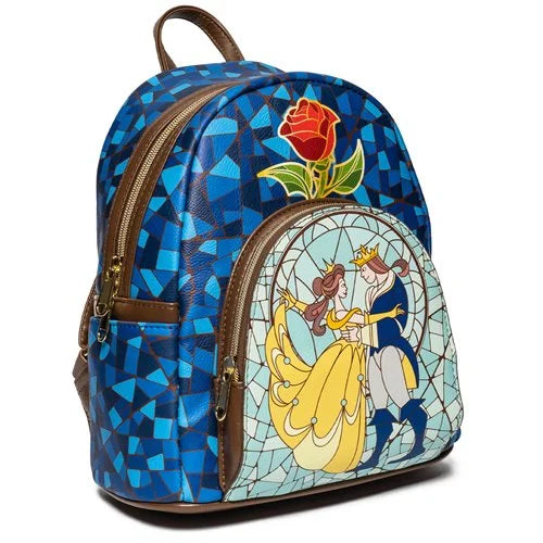 Loungefly Disney Beauty and the Beast Stain Glass Mini Backpack