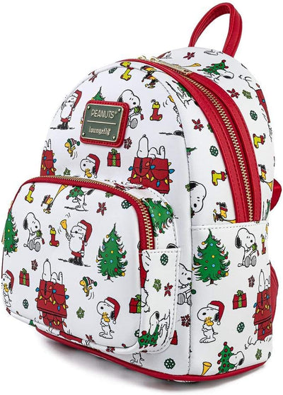 Loungefly Peanuts Snoopy Holiday All Over Print Mini Backpack
