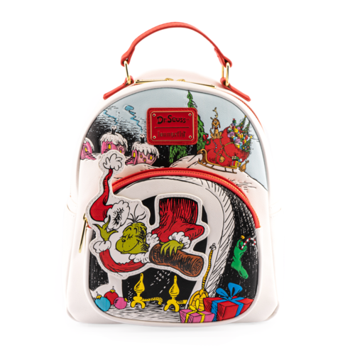 Mochila Mini Grinch Navideña De Dr. Seuss - Loungefly Oficial, Coleccionable Con Detalles Brillantes