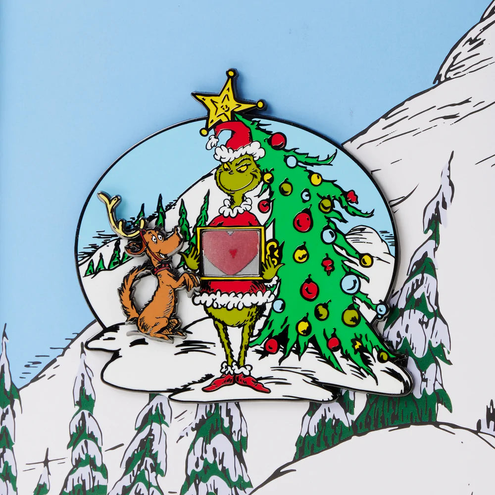Dr. Seuss The Grinch Lenticular Heart 3" Collector Box Pin