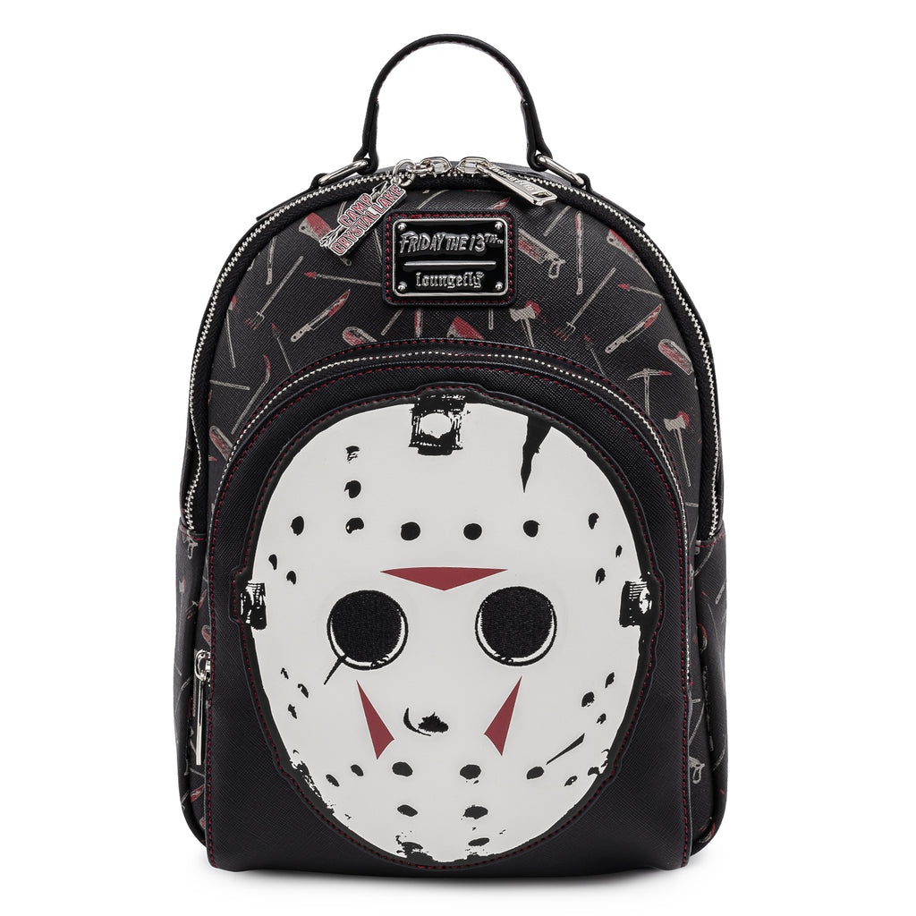 Friday the 13th Jason Glow In The Dark Backpack and Wallet Bundle Loungefly Friday 13th Jason Voorhees GITD Glow Dark Mask  main image 2