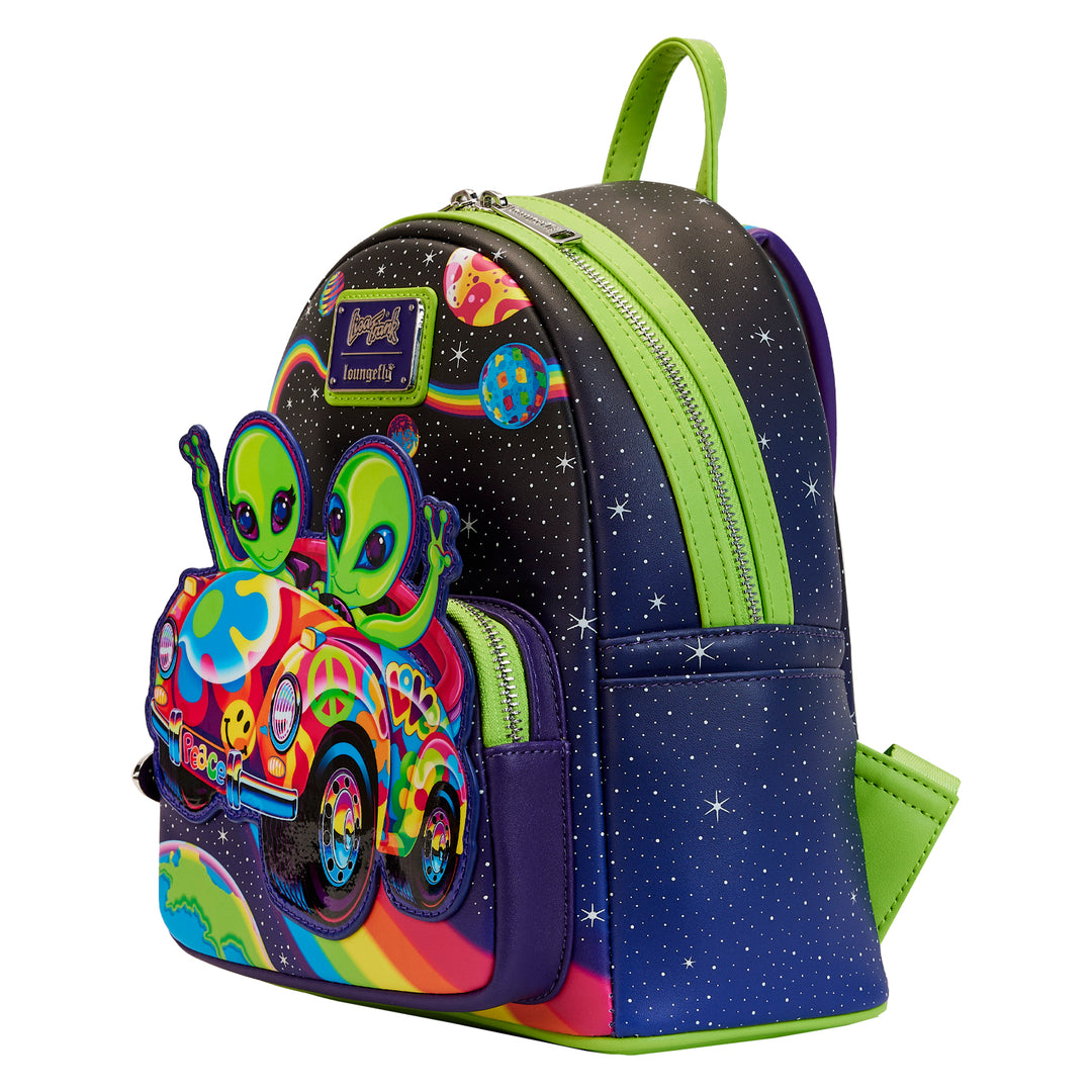 Lisa Frank Cosmic Alien Ride Glow in the Dark Mini Backpack