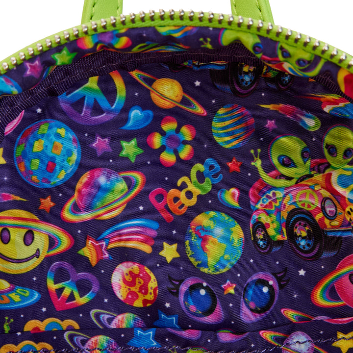 Lisa Frank Cosmic Alien Ride Glow in the Dark Mini Backpack