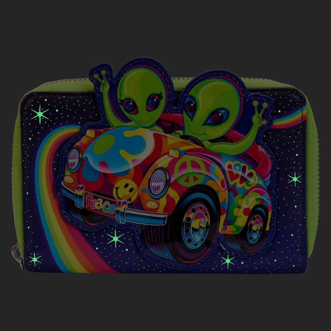 Lisa Frank Cosmic Alien Ride Glow in the Dark Wallet