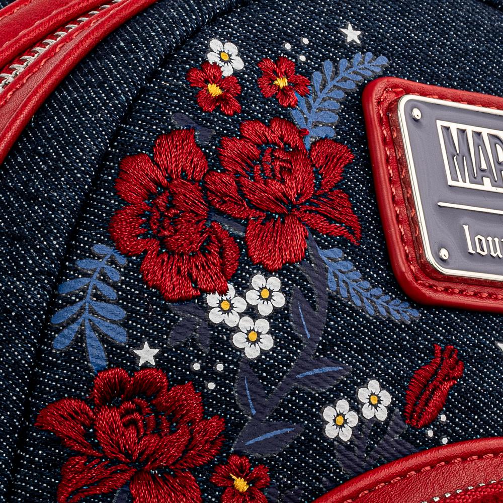 Loungefly Marvel Captain America 80th Anniversary Floral Shield Mini Backpack