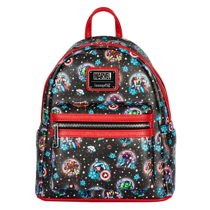 Loungefly Marvel Avengers Tattoo AOP Mini Backpack