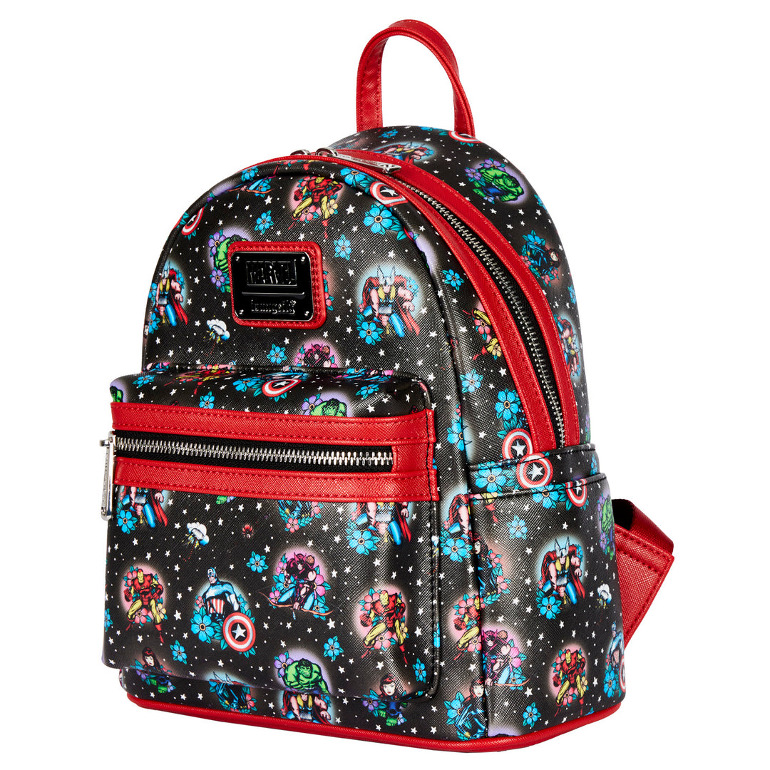 Loungefly Marvel Avengers Tattoo AOP Mini Backpack