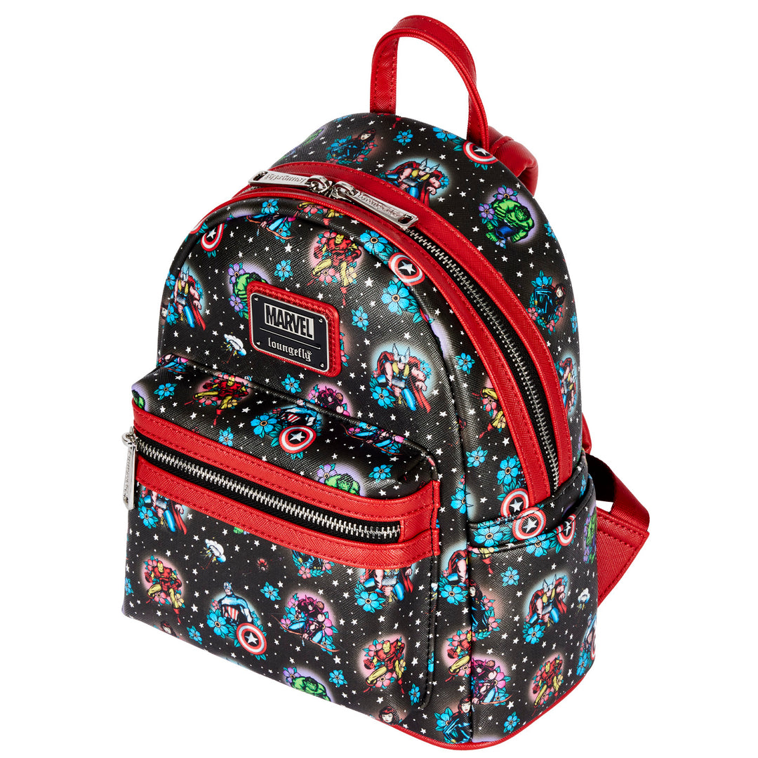 Loungefly Marvel Avengers Tattoo AOP Mini Backpack