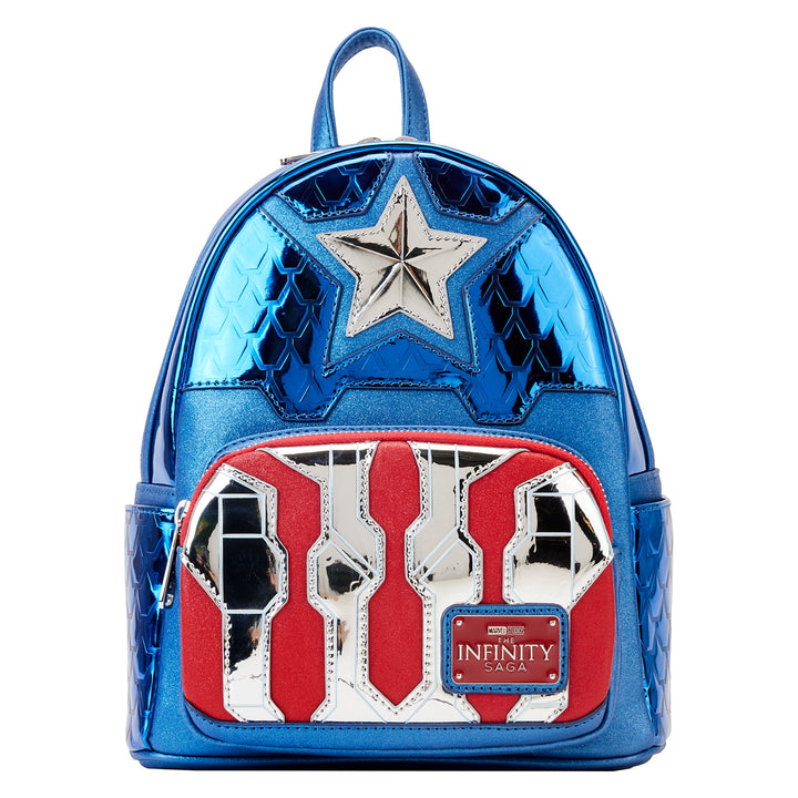 Loungefly Marvel Captain America Cosplay Metallic Mini Backpack