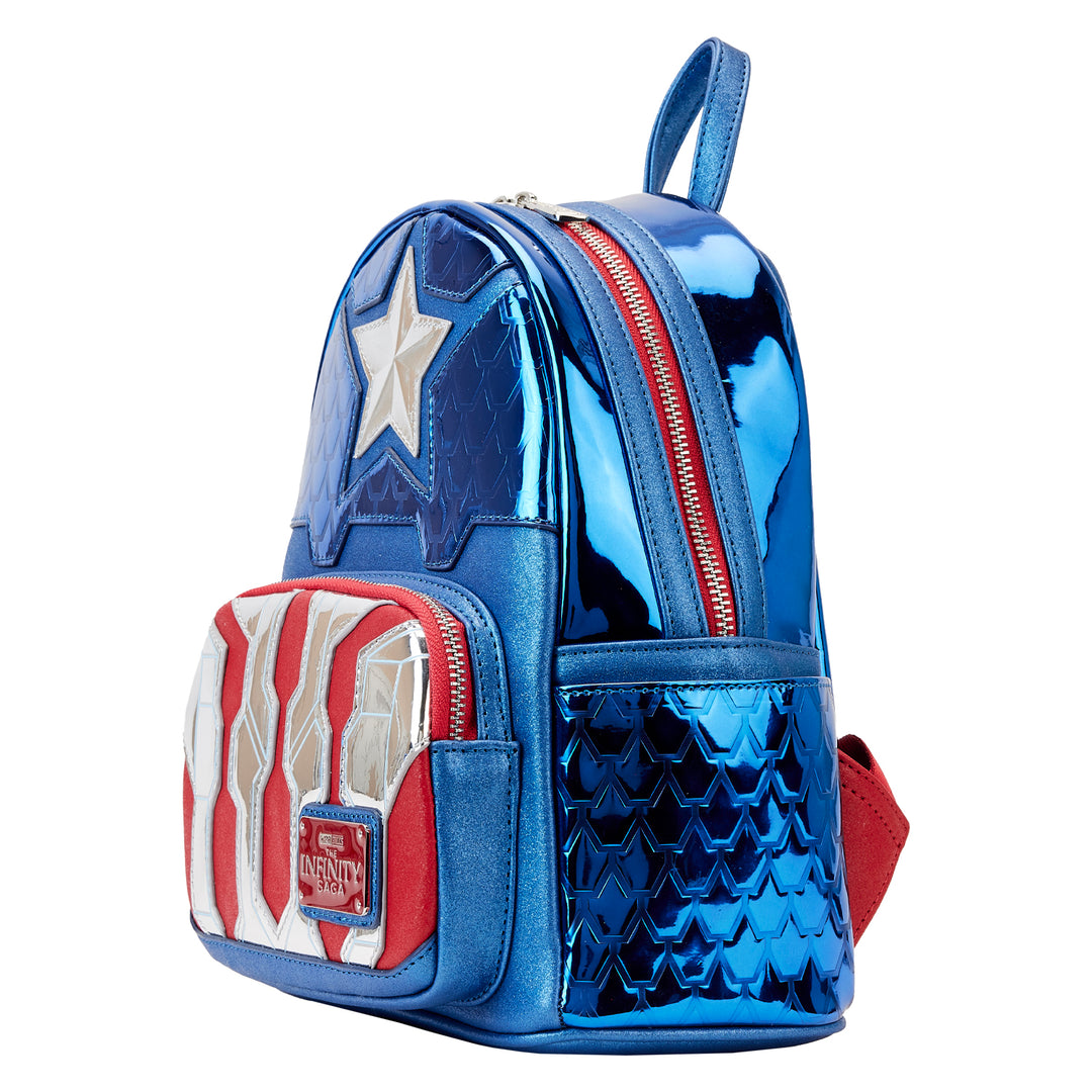 Loungefly Marvel Captain America Cosplay Metallic Mini Backpack