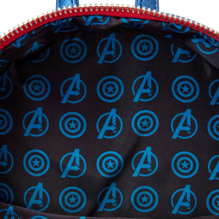 Loungefly Marvel Captain America Cosplay Metallic Mini Backpack