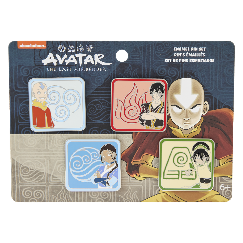 Loungefly Nickelodeon Avatar The Last Airbender Element 4 Pc Pin Set