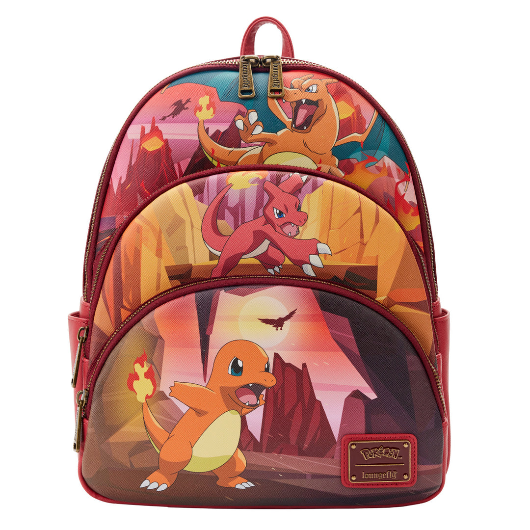 Pokemon Charmander Evolutions Triple Pocket Mini Backpack