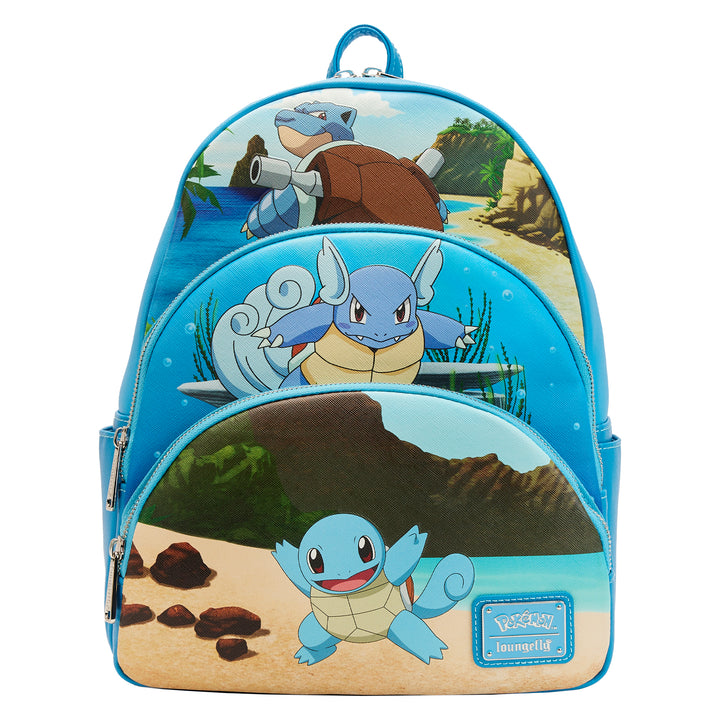 Pokemon Squirtle Evolution Triple Pocket Mini Backpack