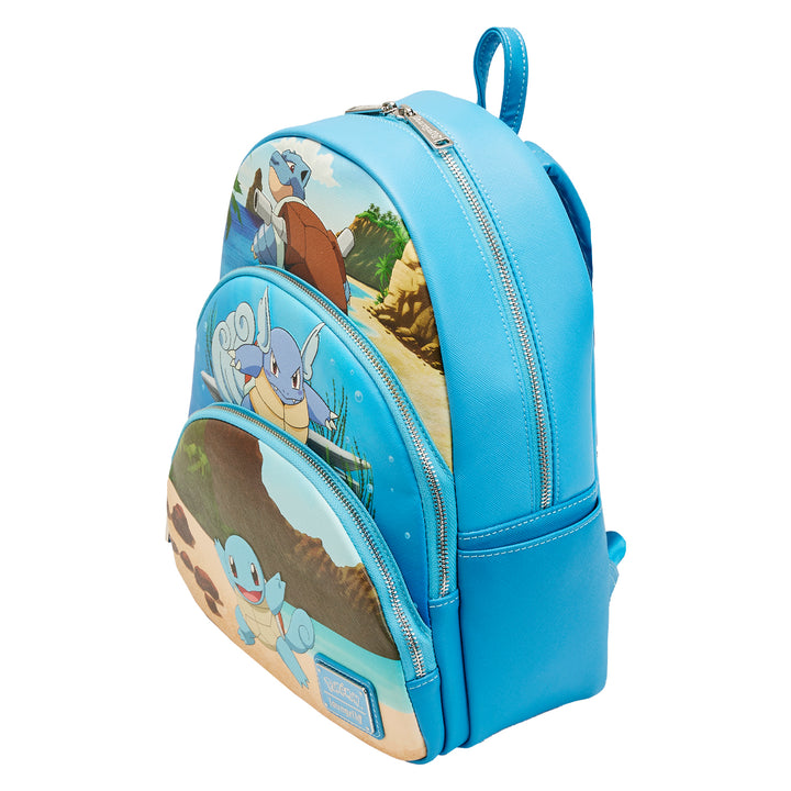 Pokemon Squirtle Evolution Triple Pocket Mini Backpack