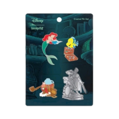 Loungefly Disney Little Mermaid Ariel Cave 4 pc Pin Set