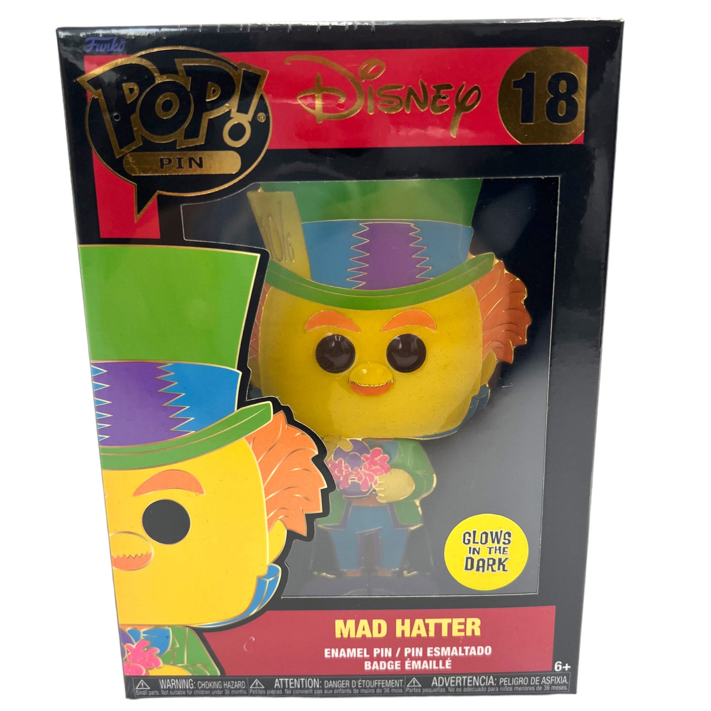Funko Pop! Pin Disney Alice in Wonderland Mad Hatter Glow in the Dark
