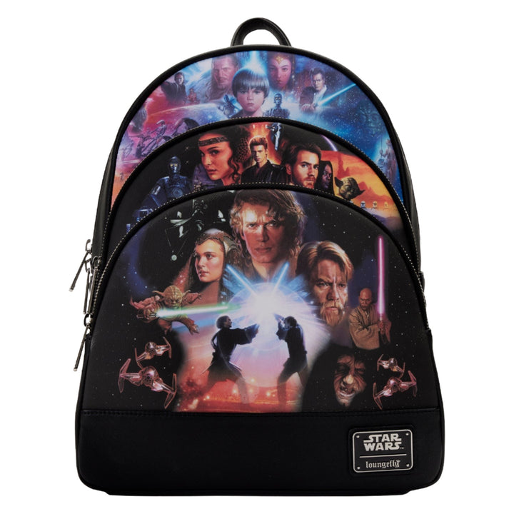 Loungefly Star Wars Prequel Trilogy Triple Pocket Mini Backpack